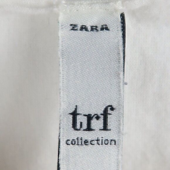 ZARA TRF COLLECTION IVORY CAP SLEEVE EMBROIDERED SMOCK TUNIC TOP SIZE XS - Picture 2 of 9